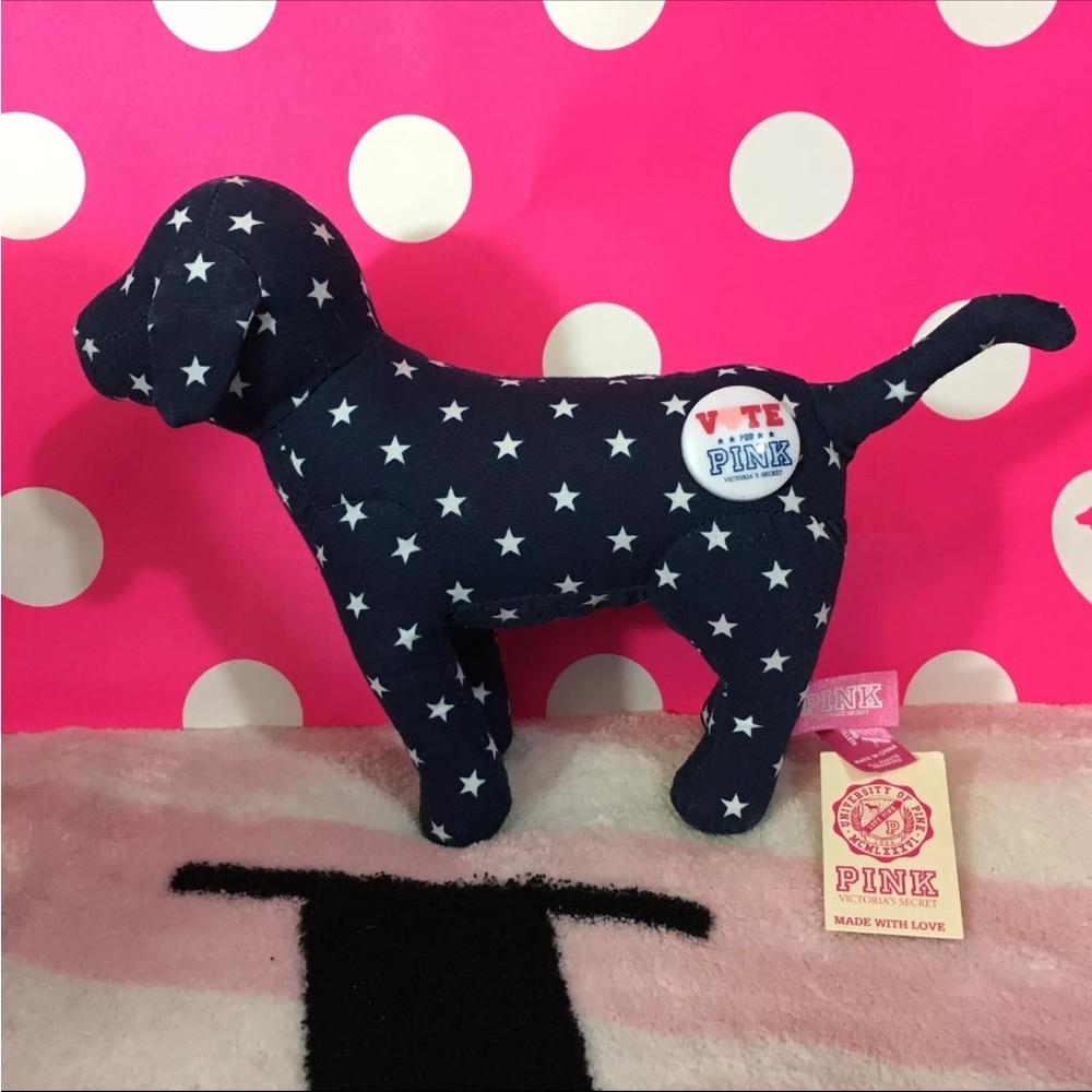 PINK by Victoria's Secret VS Vote Star Print Dog 7" Stuffed Animal Plush